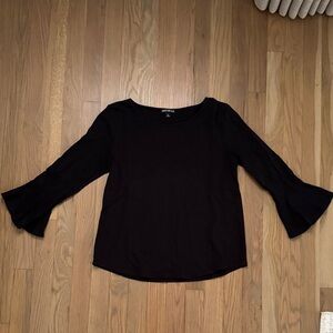 J. Crew Factory Black Women's Blouse with Bell Sleeves
